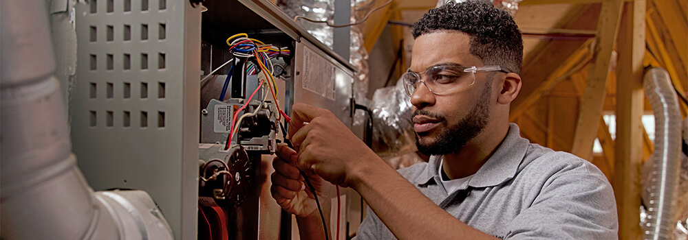 technician working on equipment